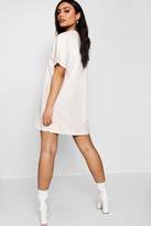 Thumbnail for your product : boohoo Babydoll Tonal Embroidered T-Shirt Dress