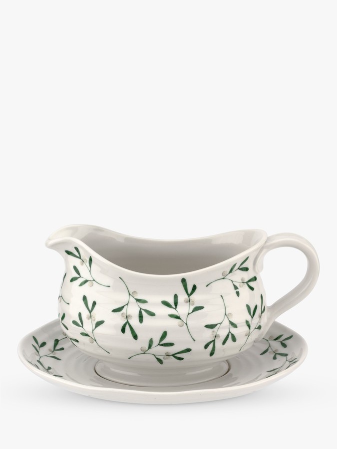 Sophie Conran for Portmeirion Mistletoe Gravy Boat & Stand, 550ml, White/Multi ShopStyle