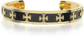 Thumbnail for your product : Tory Burch Tory Gold Brass and Enamel Raised Logo Bangle