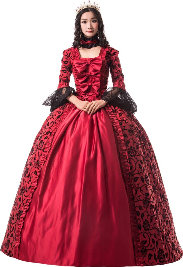 Women Fashion Floor Length Dress Medieval Gothic Retro Floral Print Victorian  Ball Gowns Theatre Clothing Elegant Cosplay Dress Costume Court Costume |  Wish
