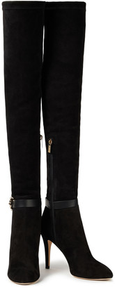 Jimmy Choo Buckled Embellished Suede Over-the-knee Boots