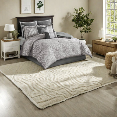 CANJUN Luxurious Silver Jacquard Bedding Sets Polyester Comfort Year-round Elegance