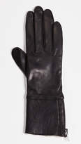 Thumbnail for your product : Carolina Amato Tech Leather Shearling Gloves