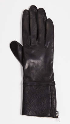 Carolina Amato Tech Leather Shearling Gloves