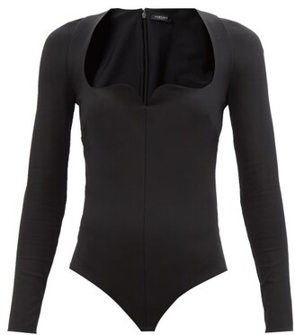 Versace Sweetheart-neckline Jersey Bodysuit - Black
