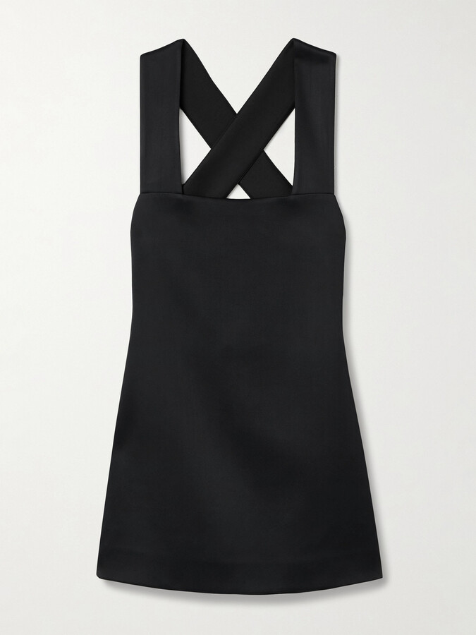 KHAITE Mella Satin-crepe Mini Dress - Black