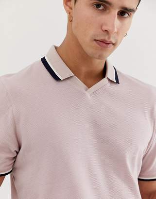 Ted Baker trophy neck polo shirt in pink