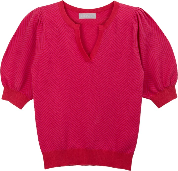 Cove Red / Pink Cissy Chevron Top Pink & Red