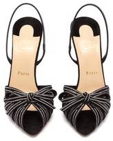Thumbnail for your product : Christian Louboutin Araborda Crystal-embellished Suede Pumps - Black