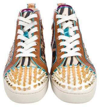 Christian Louboutin No Limit Strass High-Top Sneakers
