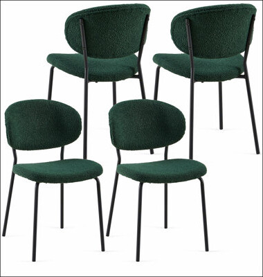 George Oliver Luxurious Boucle Fabric Dining Chairs Set, Comfortable and Stylish Seating for Any Room in Your Home