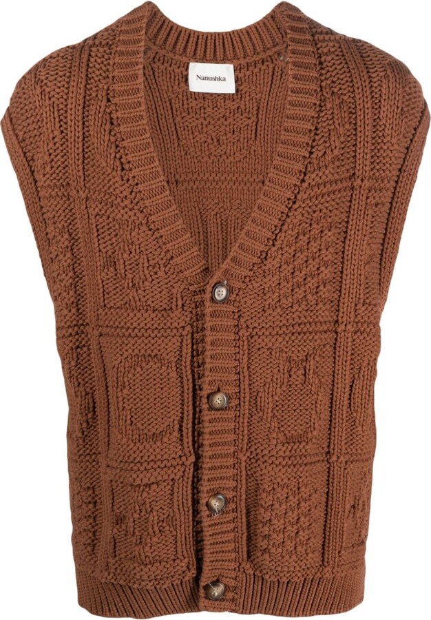 Men's Brown Sleeveless Sweater | ShopStyle