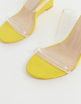 Thumbnail for your product : Glamorous bright yellow clear detail wedge sandals