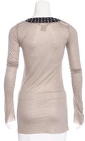 Thumbnail for your product : Thomas Wylde Silk-Trimmed Embellished Top