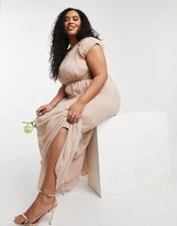 Thumbnail for your product : ASOS Curve Curve Bridesmaid ruched bodice maxi dress with cap sleeve detail