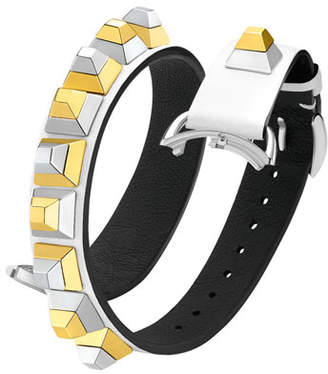 Fendi 17mm Dolce Stud White Leather Watch Strap
