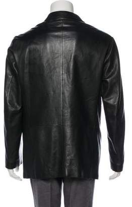 Armani Collezioni Lambskin Button-Up Jacket