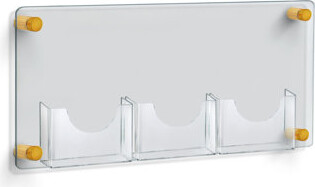 Azar Displays Three-Pocket Bifold Wall Mount Brochure Holder Overall Measurement with Gold Stand Off Caps: 23\