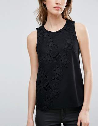 Warehouse Cut Out Floral Lace Top