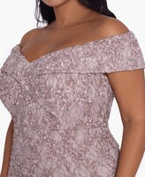 Thumbnail for your product : Xscape Evenings Plus Size Embellished Lace Off-The-Shoulder Gown