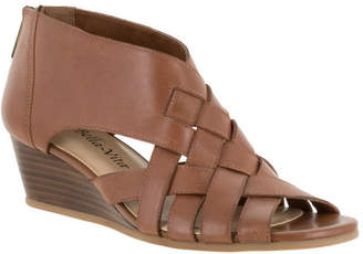 Bella Vita Women's Isabelle Wedge Sandal - Dark Tan Leather Sandals