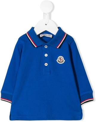 Moncler Enfant Striped Collar Polo Shirt