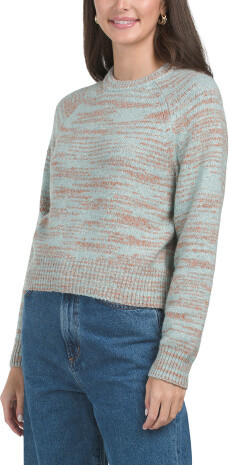 TJMAXX Ribbed Neck Raglan Sweater, Nylon/Spandex/Cotton