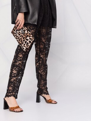Philipp Plein High-Waisted Lace-Patterned Trousers