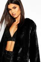 Thumbnail for your product : boohoo Collarless Faux Fur Coat