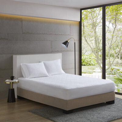 All Natural Cotton Percale Quilted Mattress Pad