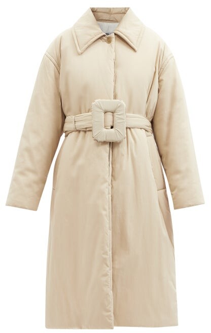 Acne Studios Olfa Belted Padded Cotton-blend Coat - Cream