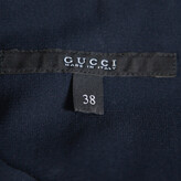 Thumbnail for your product : Gucci Navy Blue Cotton Faux Wrap Detail Sleeveless Sheath Dress S