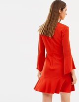 Thumbnail for your product : Karen Millen Lace & Frill Neckline Dress