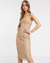 Thumbnail for your product : ASOS DESIGN square neck midi pencil dress In lace