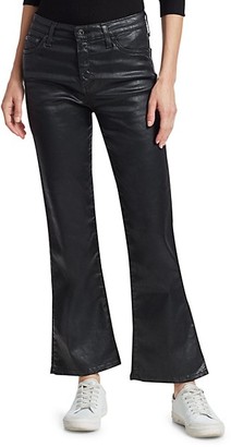 AG Jeans Quinne LeatheretteCropped Flare Jeans