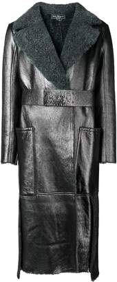 Ferragamo metallic belted coat