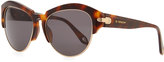 Thumbnail for your product : Givenchy Round Plastic Rimless-Bottom Sunglasses, Brown Tortoise