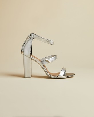 ted baker grey suede barely there block heeled sandals