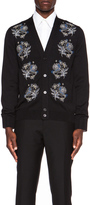 Thumbnail for your product : Alexander McQueen Embroidery Feather & Flower Wool-Blend Cardigan