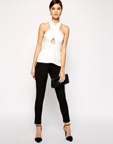 Thumbnail for your product : ASOS Top With Halter Neck Cut Out In Smart Fabric
