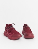 Thumbnail for your product : ASOS DESIGN Division knitted trainers in burgundy
