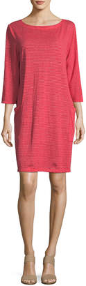 Eileen Fisher Petite Striped Organic Linen Shirt Dress