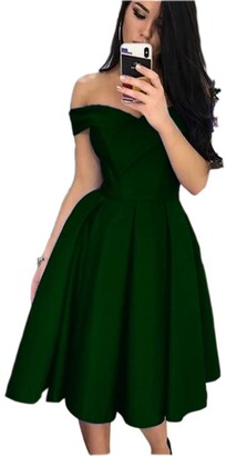 casual off shoulder green dress