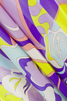 Emilio Pucci Gathered Printed Silk-chiffon Maxi Dress