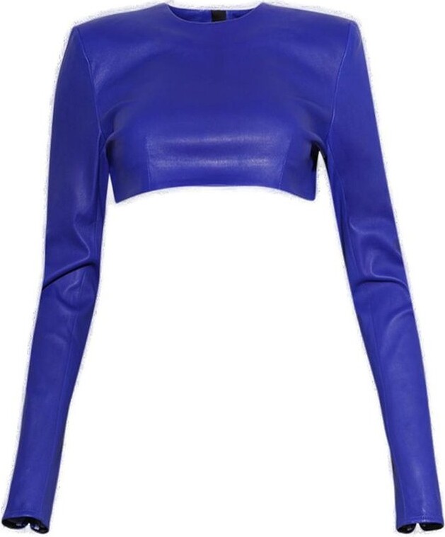 LaQuan Smith Cropped Long Sleeve Shirt