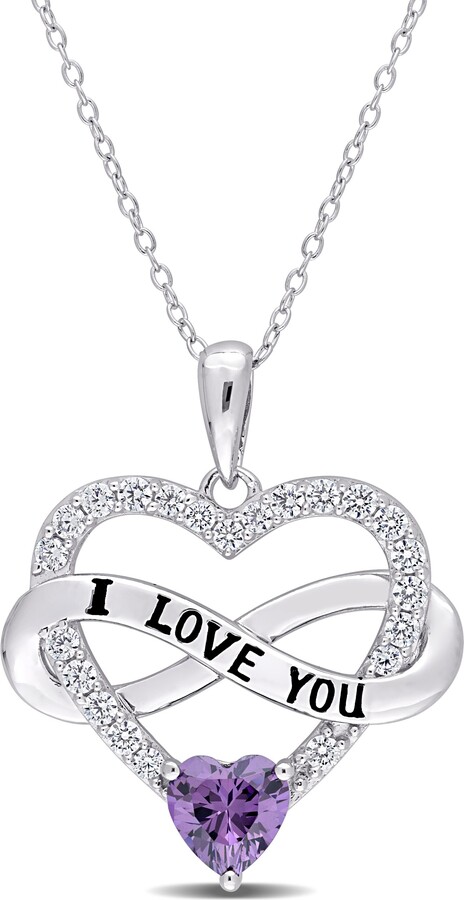 Julianna B. Color Zirconia Infinity Heart Necklace