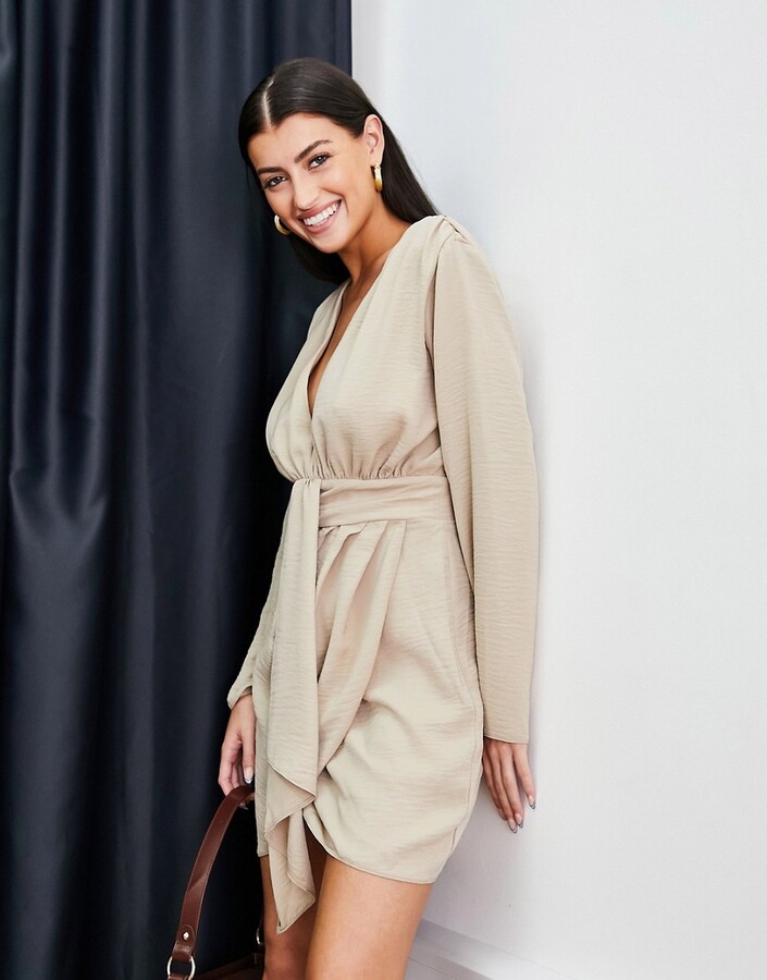 petite plunge drape maxi dress
