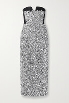 Strapless Embellished Faille Midi 