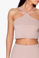 Thumbnail for your product : boohoo Roxy Ribbed Cut Away Top & Mini Skirt Co-Ord Set