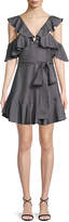 Thumbnail for your product : Zimmermann Painted Heart V-Neck Short Dress with Lace